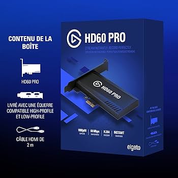 Elgato HD60 Pro, Capture 1080p60 avec Pass-Through, Carte d